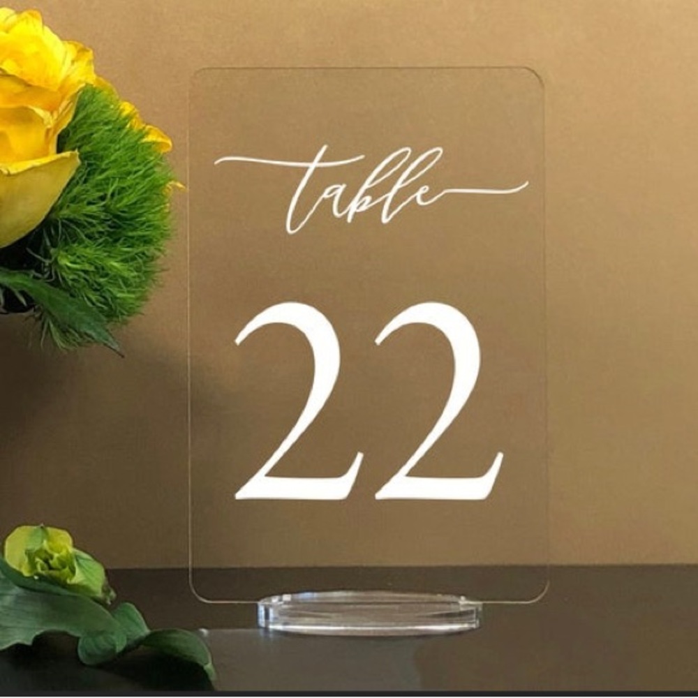 Acrylic Table numbers with stand Table 1-10